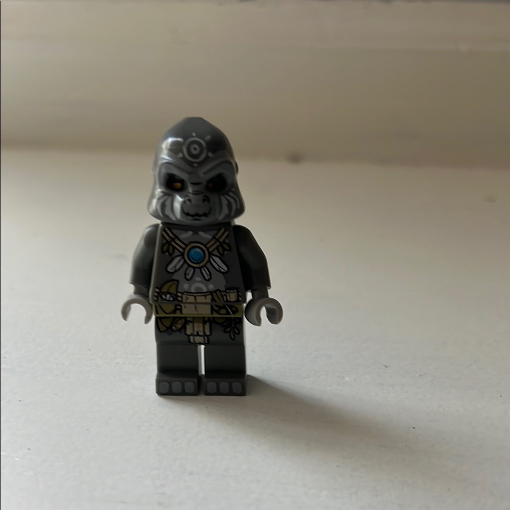 LEGO Minifigure with Gray and Blue Tribal Accents